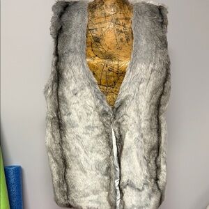 Philosophy silver fox faux fur outer vest